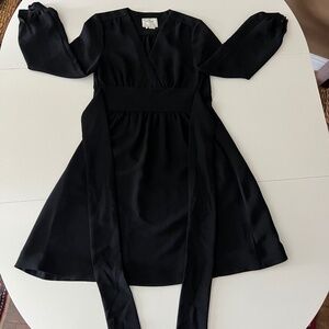 Black Long Sleeve V-Neck Women’s Dress